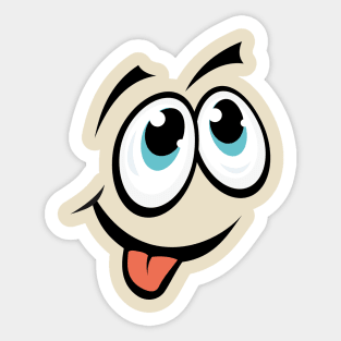 funny comic cartoon face Sticker